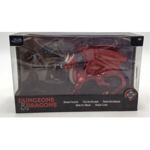 Dungeons & Dragons Die-Cast Figurine Set Human Fighter Dwarf Cleric Red Dragon
